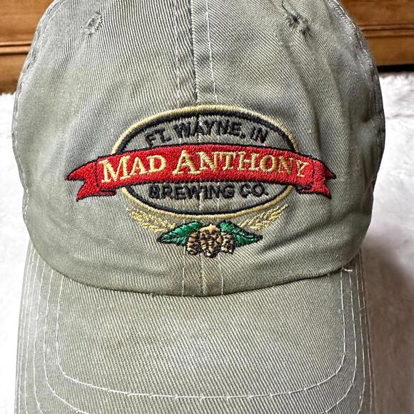 Toppers Mad Anthony Brewing Co. Green Strapback Hat Unisex Adjustable Cap OS - Picture 3 of 9